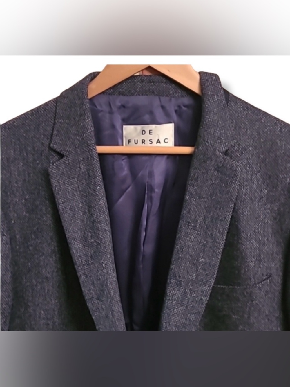 Fursac Wool tweed charcoal Gray Blazer - Picture 5 of 15